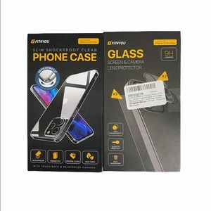 IPHONE 12 PRO MAX Clear Slim Shockproof Case and Glass Screen & Camera Protector